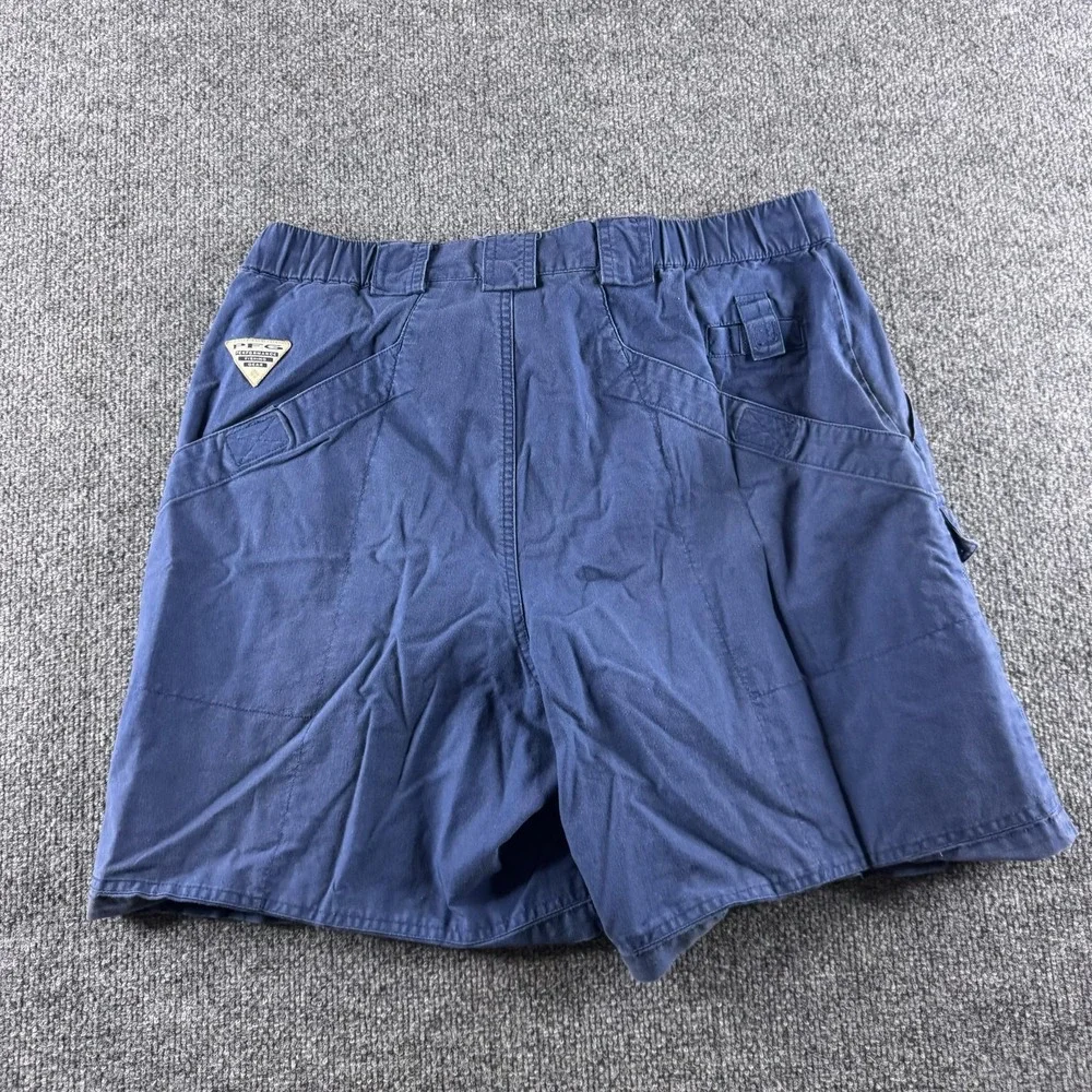 Columbia PFG Shorts Mens M Blue Mesh Panel Fishing Elastic Waist 109 FM 4529